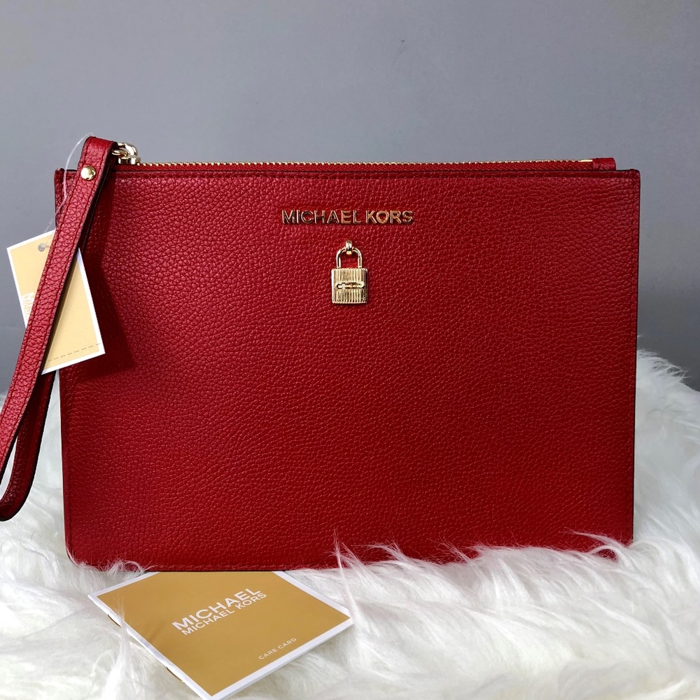 NWT Michael Kors ADELE XL ZIP Clutch